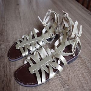 Report Gold Gladiator Sandals